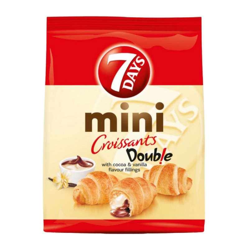 Set 10 x Mini Croissante cu Crema de Cacao si Vanilie, 7 Days, 60 g