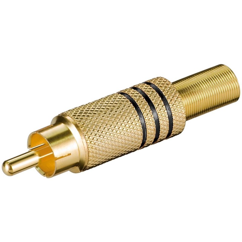 Set 10 x Mufa RCA Tata Aurita, Inel Negru, Cablu Protector, Goobay