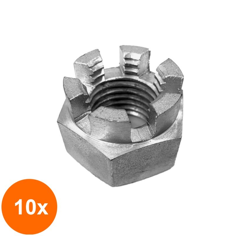 Set 10 x Piulita Crenelata 935 Otel Gr.6-M16