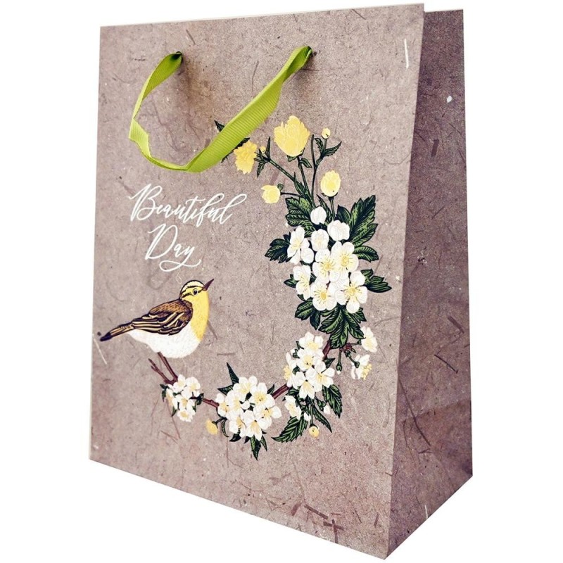 Set 10 x Pungi Cadou Medii, Bird in Ring, 20 x 25 x 10 cm, Perfecto