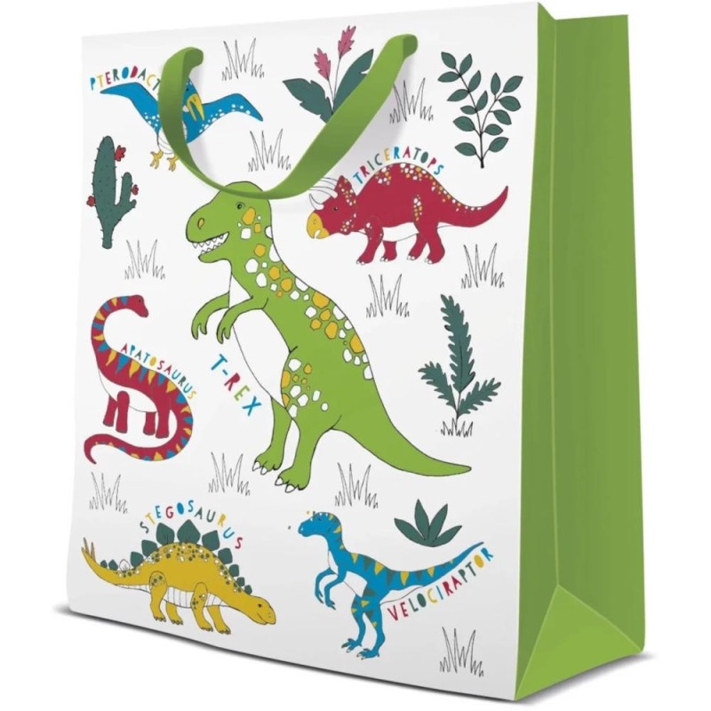 Set 10 x Pungi Cadou Medii, Dinosaur, 20 x 25 x 10 cm, Perfecto