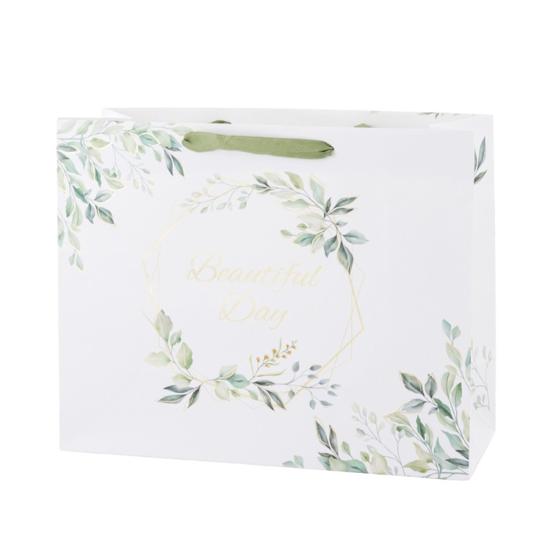 Set 10 x Pungi Cadou Orizontale Beautiful Day, 33.5 x 26.5 x 13 cm, Perfecto