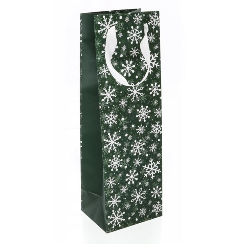 Set 10 x Pungi Cadou, pentru Sticle, Mix Craciun, 12 x 37 x 10 cm, Perfecto