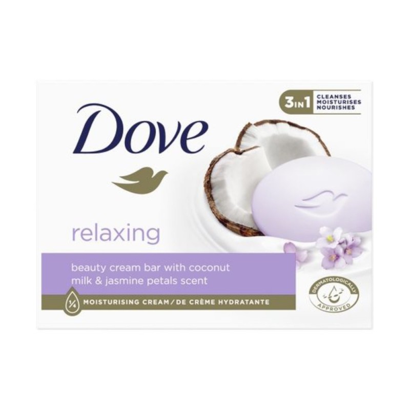 Set 10 x Sapun Crema Dove Relaxing, Lapte de Cocos si Iasomie, 90 g