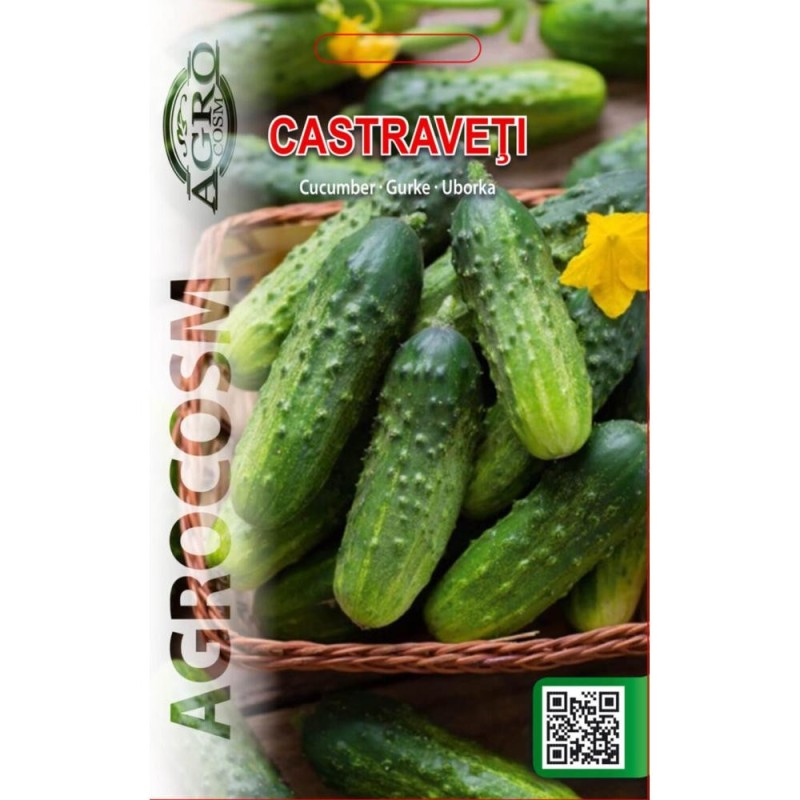 Set 10 x Seminte Castraveti Parisian Pickling (Cornichon), 70 Boabe, Agrocosm