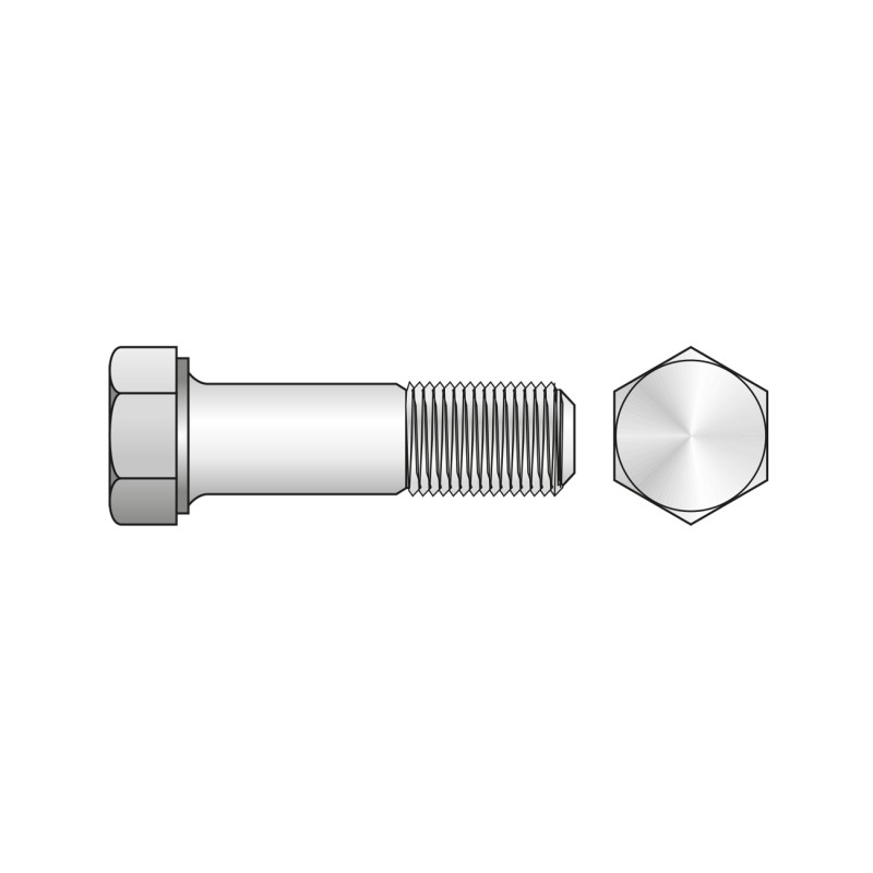 Set 10 x Surub Cap Hexagonal Partial Filetat 931 Inox A4-M8 X 55