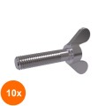 Set 10 x Surub Fluture 316 Otel Zincat-M10 x 50