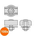 Set 100 x Cleme Simple pentru Cabluri Metalice de Tractiune, 6 mm