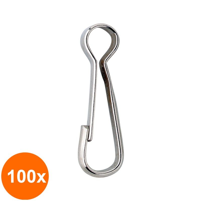 Set 100 x Ochi Blocare Tip 2 Din5287 40 Mm-Otel Nichelat