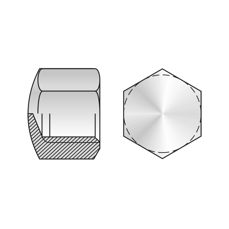 Set 100 x Piulita Hexagonala Infundata 917 Otel Gr.6 Zincat-M4