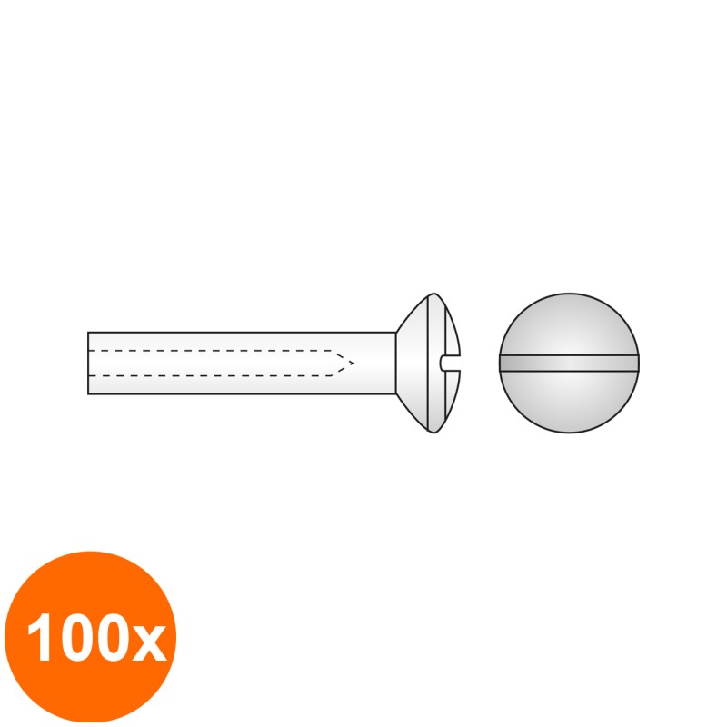 Set 100 x Piulita Manson Filet Interior Alama Nichelat - M5 x 15