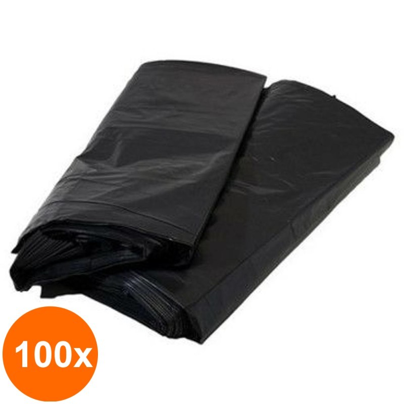 Set 100 x Sac Alimentar de Polietilena, 100 x 54 cm, Negru