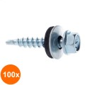 Set 100 x Surub Autoforant Cap Hex Otel Zincat-4.8x35 x02004835S