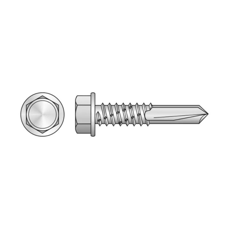 Set 100 x Surub Autoforant, Cap Hexagonal, Cap Gaurire 5.5 x 50 mm, Zincat