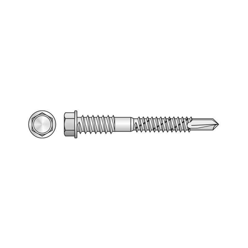 Set 100 x Surub Capacitate Mare de Gaurire Otel Zincat-5.56.3X150