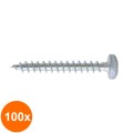 Set 100 x Surub pentru Pal cu Cap Bombat Inox A2, 4.5 x 20
