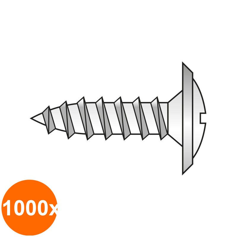 Set 1000 x Surub Pvc 90 Otel Zincat-3.5 X 10