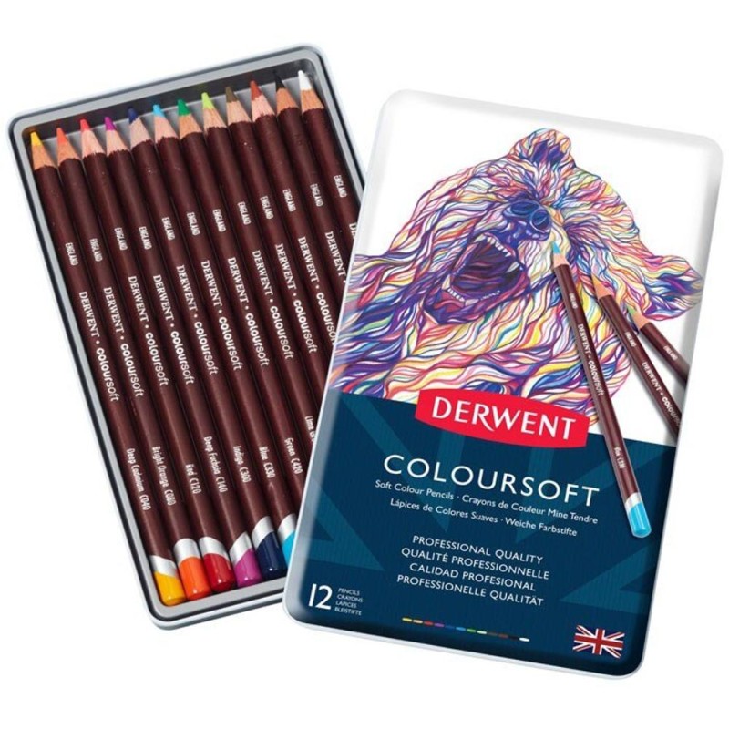 Set 12 creioane colorate Coloursoft Derwent