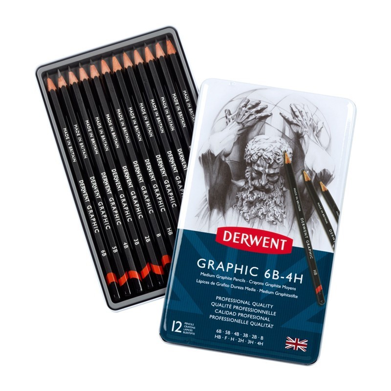 Set 12 Creioane Grafit Medium Graphic Derwent