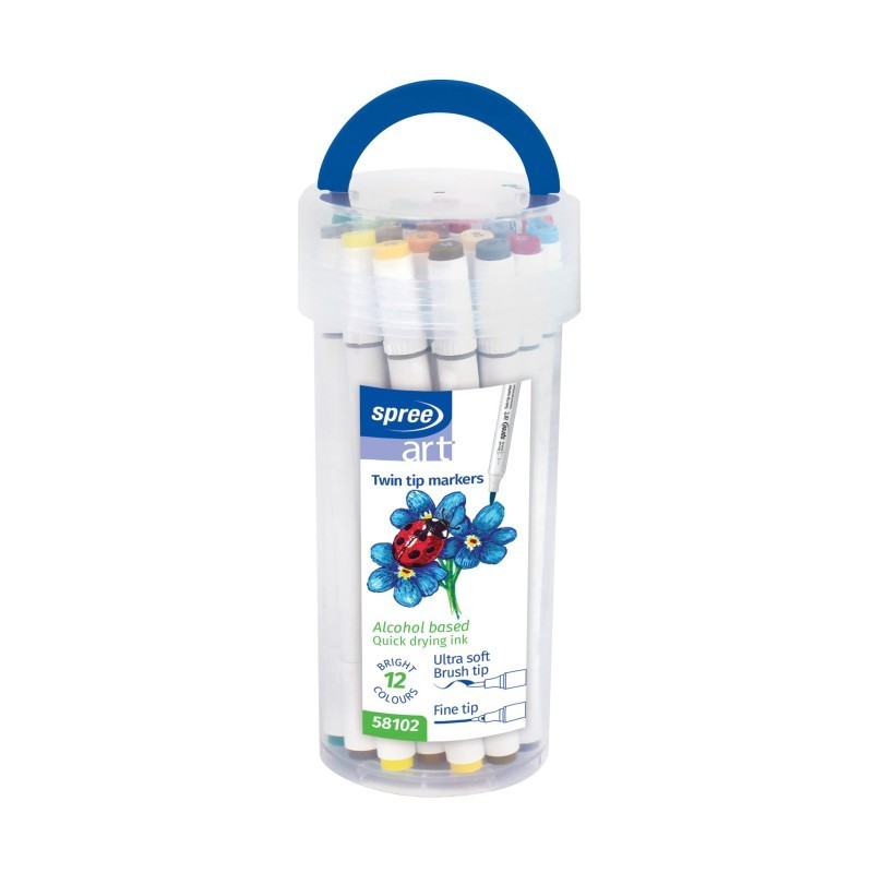 Set 12 Culori Marker 2 Capete