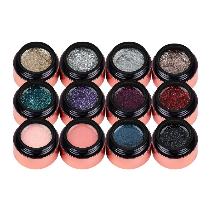 Set 12 Geluri Uv Colorate Luxorise, Glitz & Glam