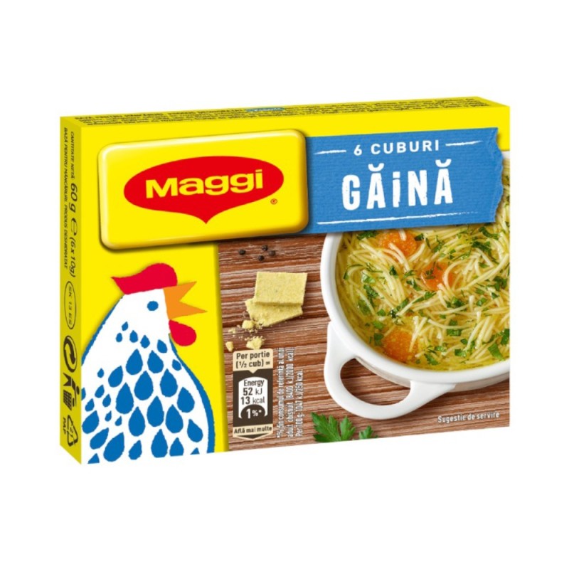 Set 12 x Baza pentru Mancare, Maggi, cu Gust de Gaina, 60 g