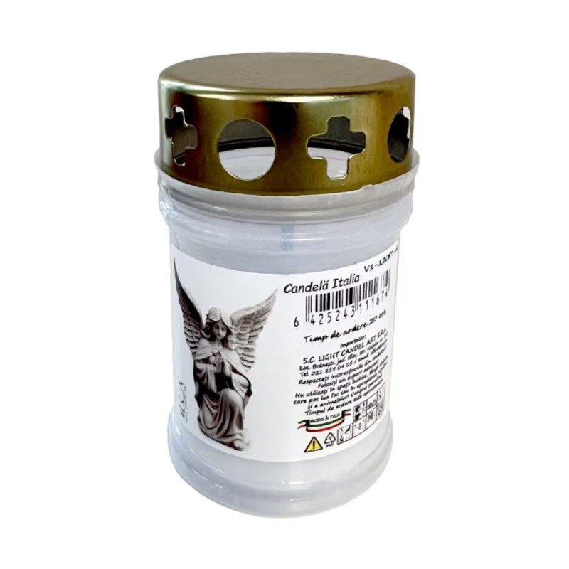 Set 12 x Candela Alba cu Capac Italia