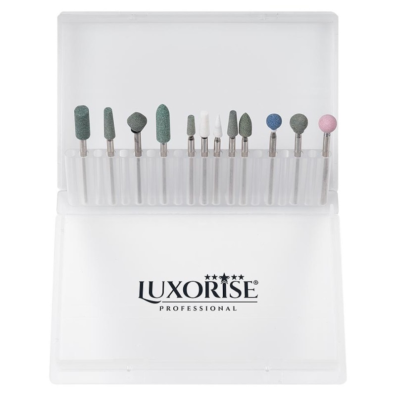 Set 12 x Capete Freza Unghii Luxorise pentru Pila Electrica Profesionala