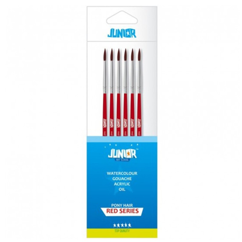 Set 12 x Pensula Rotunda, Nr. 1, din Par de Ponei, Varf Ascutit, Statovac