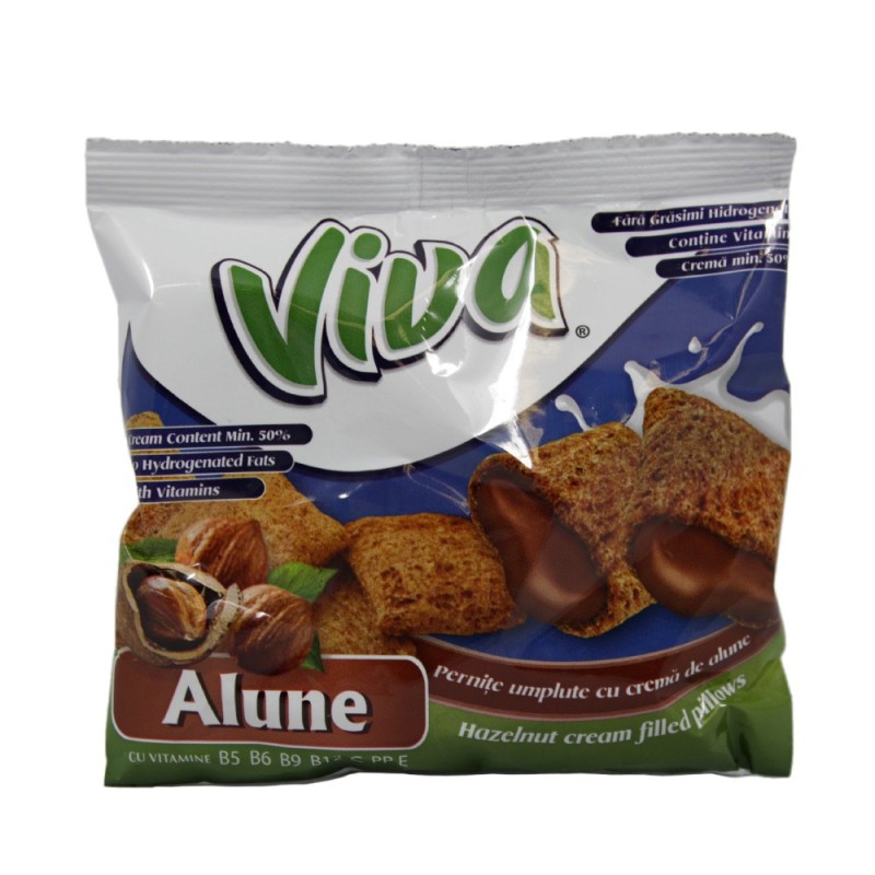 Set 12 x Pernite Umplute cu Crema de Alune, Viva, 100 g