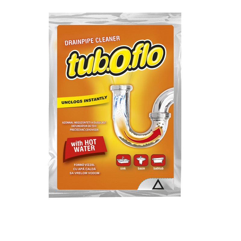 Set 12 x Plicuri Granule pentru Desfundat Tevi Flo, Apa Fierbinte, 100 g