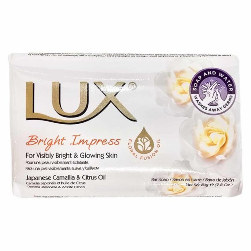 Set 12 x Sapun Solid Lux Bright Impress, Camelie si Ulei de Citrice, 80 g