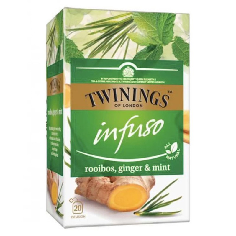 Set 14 x 20 Pliculete Infuzie Rooibos, Ghimbir & Menta Twinings