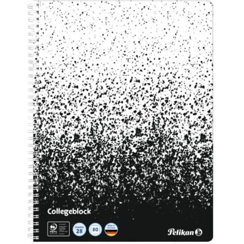 Set 14 x Caiet A4 Matematica Perforat, 80 de File, Spira, Color Edition, Culoare Alb/Negru, Pelikan