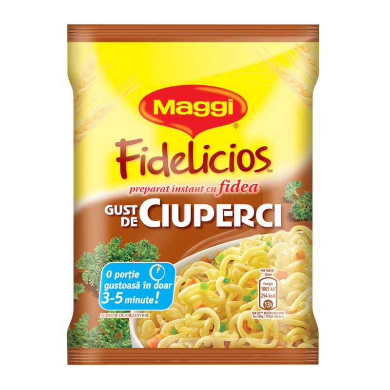 Set 14 x Fidea Instant, Maggi Fidelicios, cu Gust de Ciuperci, 59.2 g