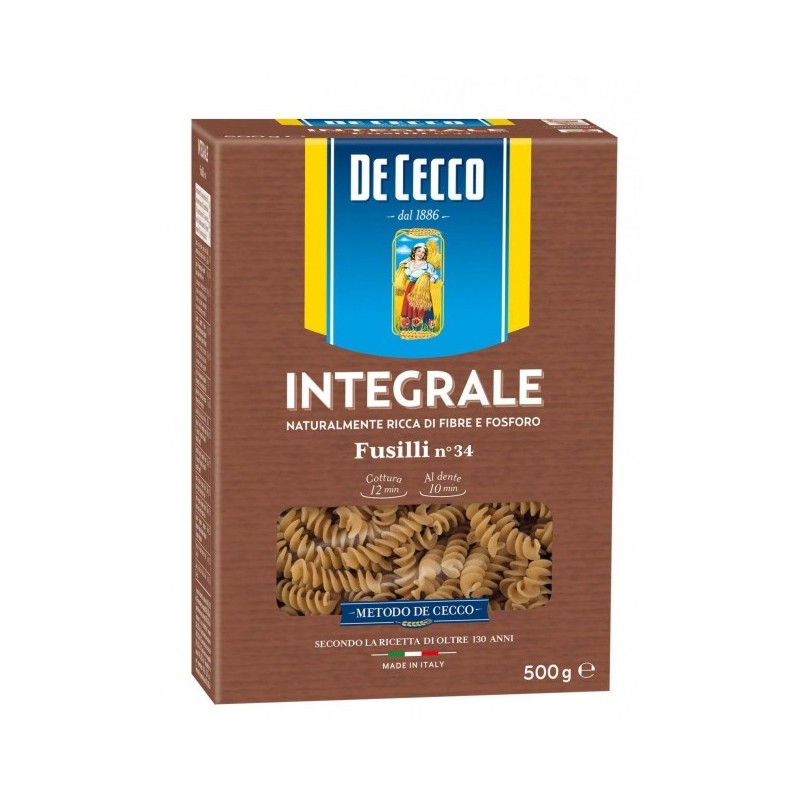 Set 14 x Paste Integrale Fusilli De Cecco 500 g