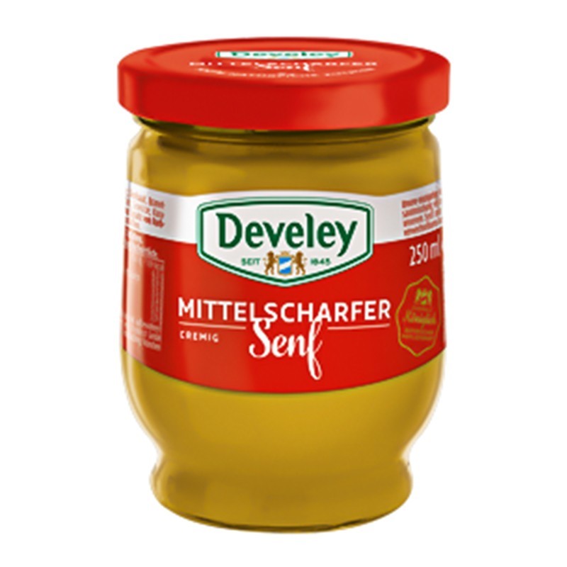 Set 16 x Mustar Mediu Mittelscharfer Develey, 250 ml