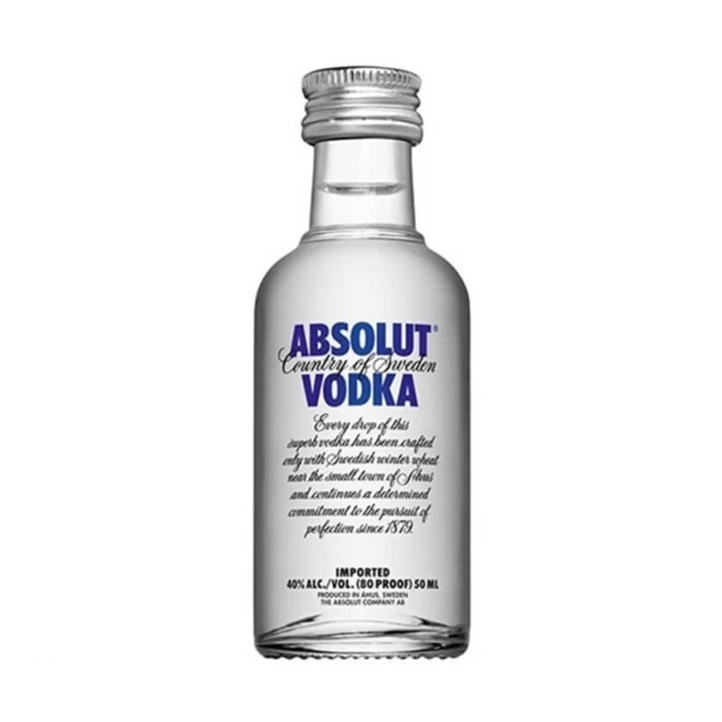 Set 16 x Vodca Absolut Blue, Esantion 40% Alcool, 50 ml