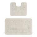 Set 2 Covorase pentru Baie, 50 x 80 cm, 40 x 50 cm, Antiderapante, Ecru / Crem, Ethnic 2517