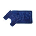 Set 2 Covorase pentru Baie, 60 x 100 cm, 50 x 60 cm, Antiderapante, Albastru Inchis, Maritime 2582