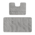 Set 2 Covorase pentru Baie, 60 x 100 cm, 50 x 60 cm, Gri, Symphony 2504
