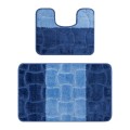Set 2 Covorase pentru Baie, 60 x 100 cm, 50 x 80 cm, Albastru, Sariyer 2582