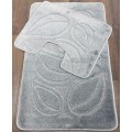 Set 2 Covorase pentru Baie Antiderapante, 60 x 100 cm, 50 x 60 cm, Platinum, Flora 2504