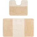 Set 2 Covorase pentru Baie, Bej, 60 x 100 cm, 50 x 60 cm, Antiderapante, Sariyer 2540