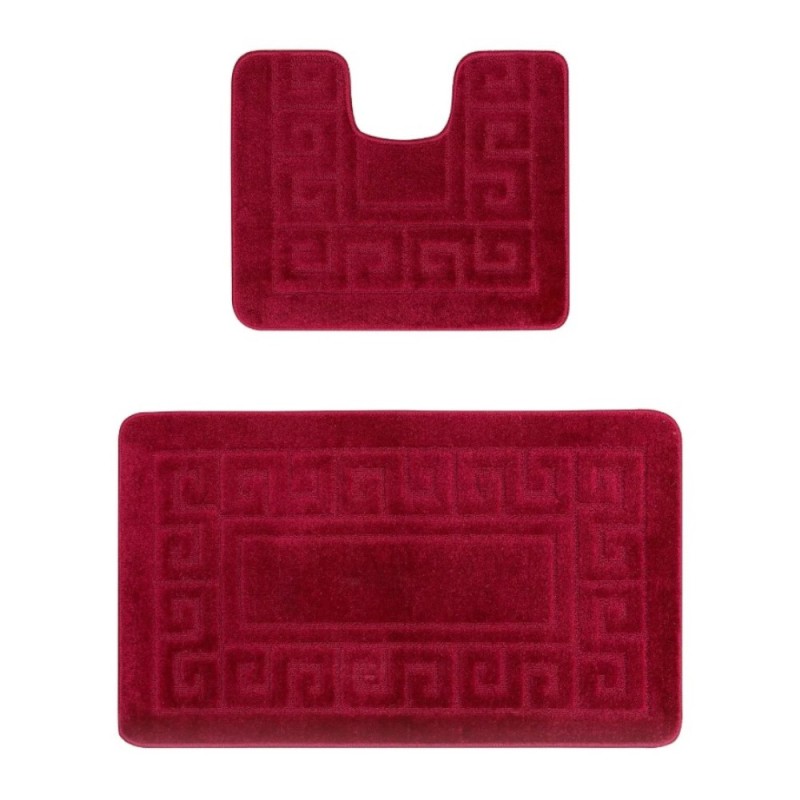 Set 2 Covorase pentru Baie, Burgundy, 50 x 80 cm, 40 x 50 cm, Ethnic 2577