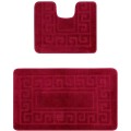 Set 2 Covorase pentru Baie, Burgundy, 60 x 100 cm, 50 x 60 cm, Antiderapante, Ethnic 2577