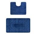 Set 2 Covorase pentru Baie, Dark Blue, 50 x 80 cm, 40 x 50 cm, Antiderapant, Ethnic 2582