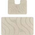 Set 2 Covorase pentru Baie, Ecru, 50 x 80 cm, 40 x 50 cm, Antiderapante, Symphony 2517