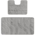 Set 2 Covorase pentru Baie, Gri, 50 x 80 cm, 40 x 50 cm, Antiderapante, Symphony 2504