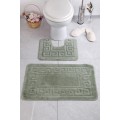 Set 2 Covorase pentru Baie, Khaki, 50 x 80 cm, 40 x 50 cm, Antiderapante, Ethnic 2587